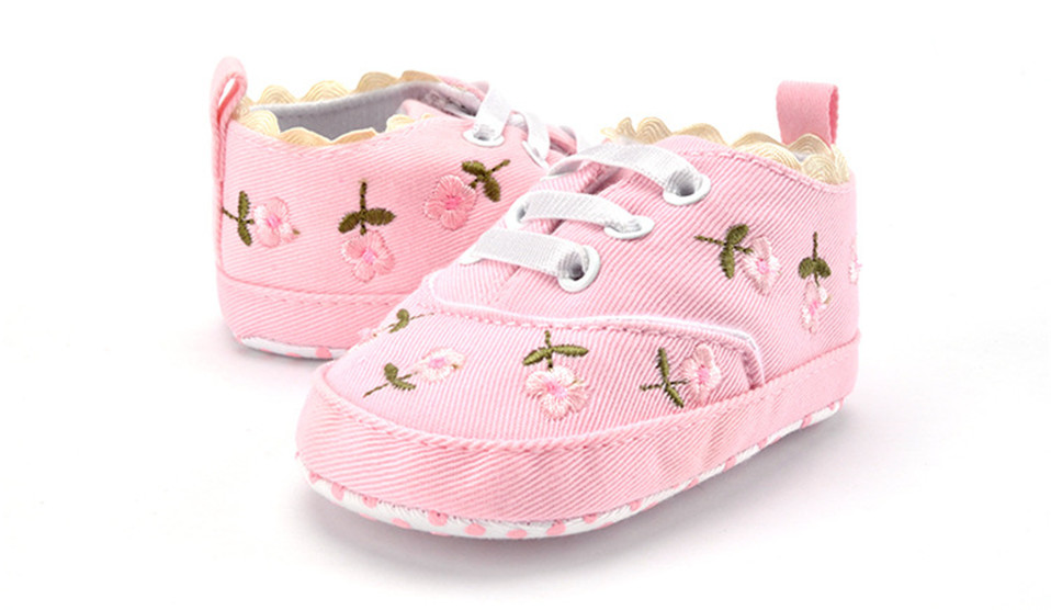 Girls' Cute Floral Cotton Sneakers