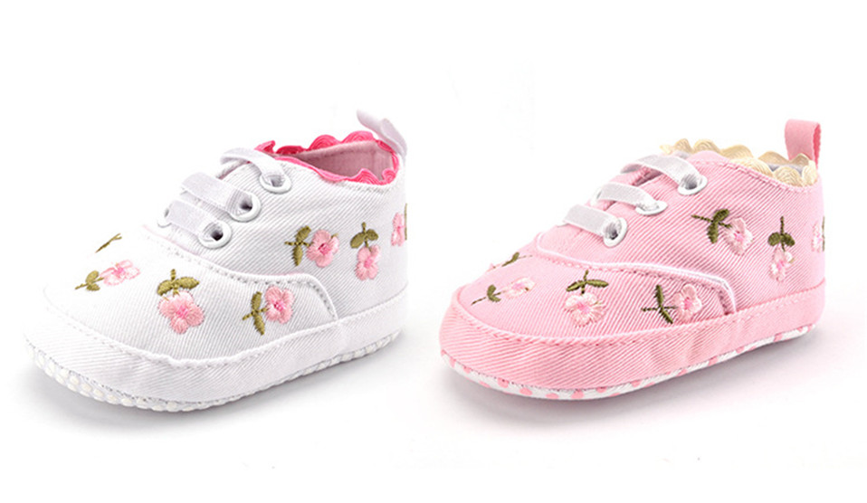 Girls' Cute Floral Cotton Sneakers