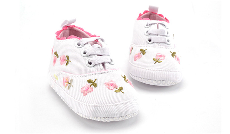 Girls' Cute Floral Cotton Sneakers