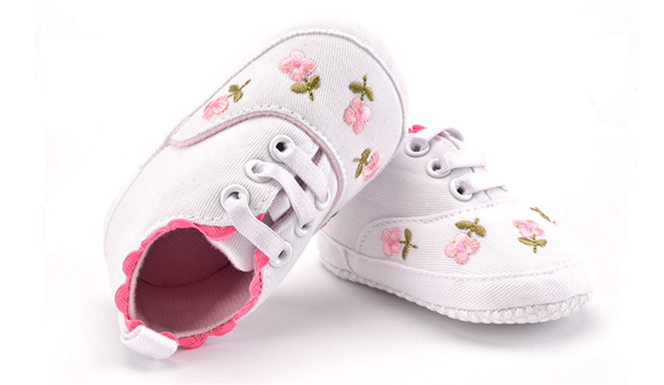 Girls' Cute Floral Cotton Sneakers