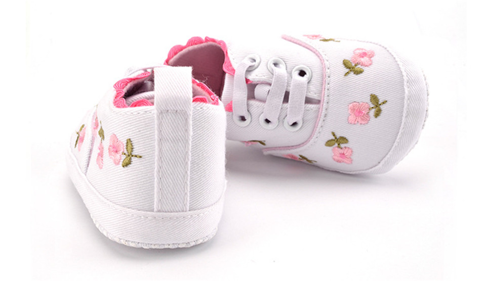 Girls' Cute Floral Cotton Sneakers