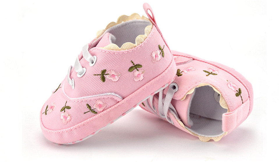 Girls' Cute Floral Cotton Sneakers