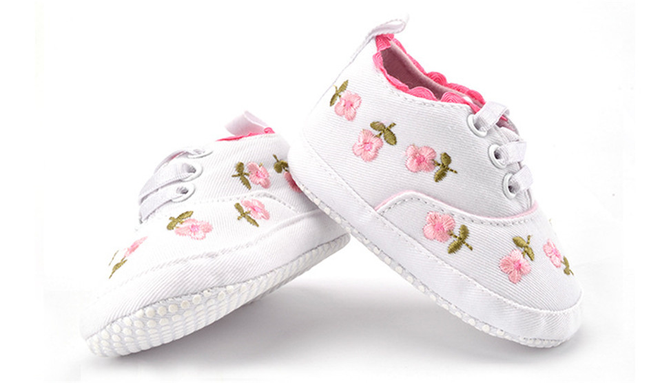 Girls' Cute Floral Cotton Sneakers