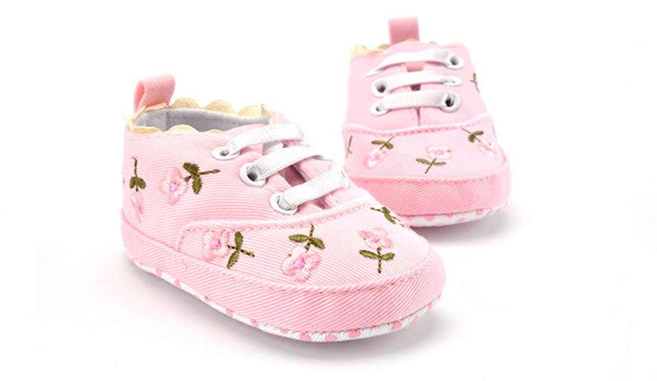 Girls' Cute Floral Cotton Sneakers