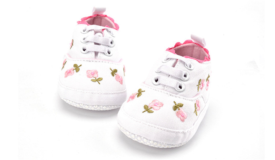 Girls' Cute Floral Cotton Sneakers